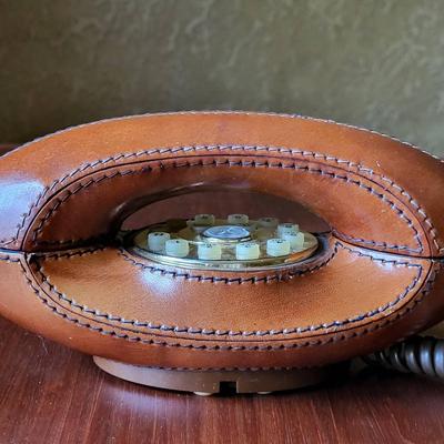 1970's Genie Leather Covered Telephone 