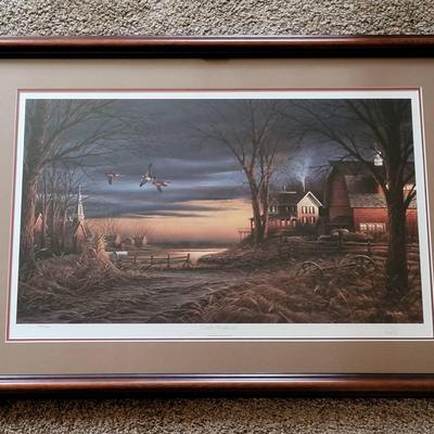 Signed Terry Redlin Print "Country Neighbors"