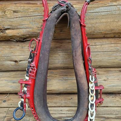 Antique Leather Horse Collar and Iron Hames