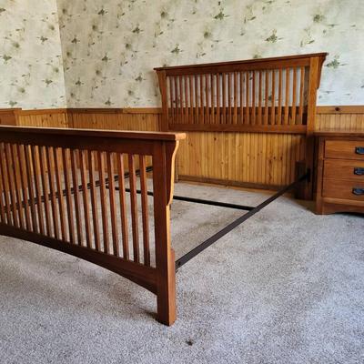 Vaughan Queen Sized Bed Frame and Night Stand 