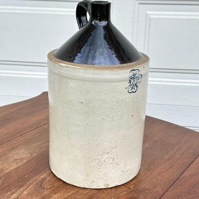 LARGE ANTIQUE JUG | Antique American ceramic jug - h. 16 x dia. 9.25 in.

