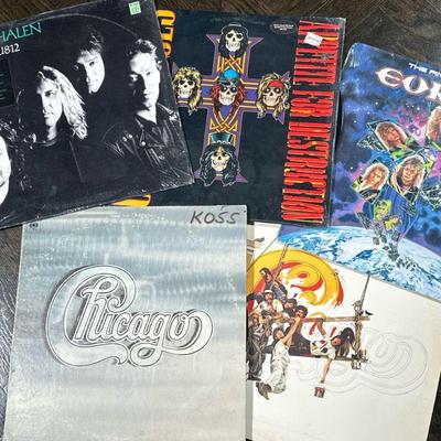 ROCK VINYL RECORDS | "Mixed rock vinyl record albums including: Van Halen ""OU812"" (25732-1) Guns N' Roses...