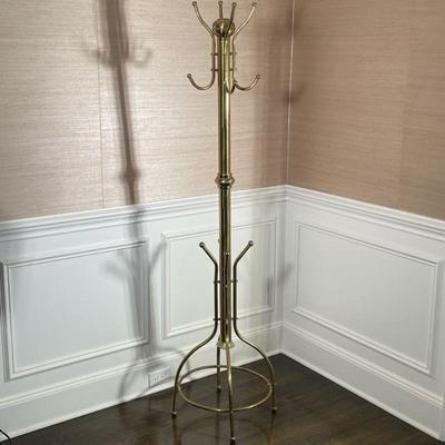 BRASS COAT RACK | h. 72 x dia. 17.5 in.
