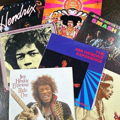 (8pc) JIMI HENDRIX VINYL RECORDS | "Jimi Hendrix vinyl record albums including: Historic Hendrix (SPDL2-1155) The Jimi Hendrix...