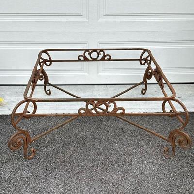 WROUGHT IRON TABLE BASE | No top - h. 18 x w. 46 x l. 46 in.

