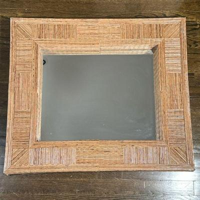 STRAW FRAME MIRROR | Painted straw frame mirror - h. 25.75 x w. 29.5 x d. 3 in.
