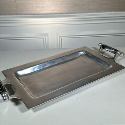METAL SERVING TRAY | w. 12 x l. 23.5 in.
