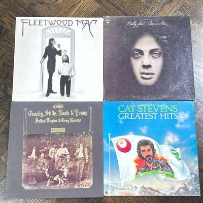 (4pc) MIXED VINYL RECORDS | "Including: Fleetwood Mac self titled album (MS 2225) Billy Joel ""Piano Man"" (PF...