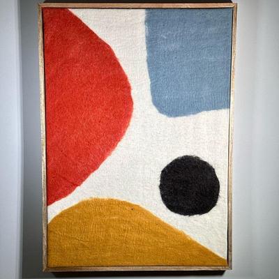 FRAMED WOOL ARTWORK | Wool or linen framed artwork - h. 42 x w. 32.25 x d. 2.5 in.
