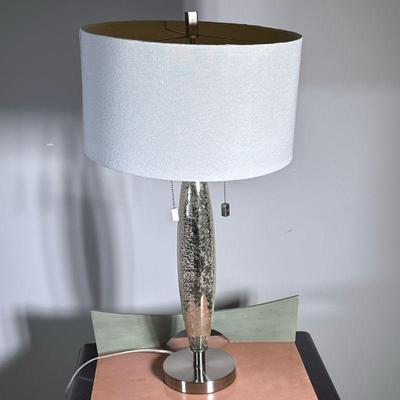 GLASS TABLE LAMP | h. 30 x dia. 16 in. (with shade)
