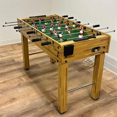 FOOSBALL TABLE | Wooden foosball table with cup holders - h. 33 x w. 40 x l. 48 in.
