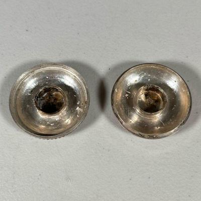 SILVER PLATE TRAVEL CANDLESTICKS | Travel candlesticks that screw together, marked on bottom "Made in India" - h. 1 x dia. 2.5...