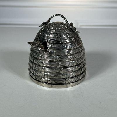 SILVER HONEY JAR | h. 4.5 in.
