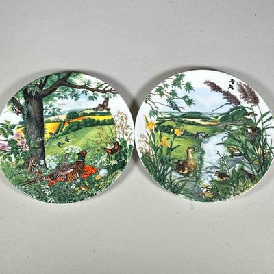 (2pc) WEDGWOOD COLIN NEWMAN PLATES | 2 decorative plates by Colin Newman for Wedgwood including: "Meadows and Wheatfields"...