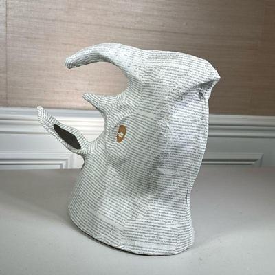 PAPER MACHE RINO HEAD | Paper machÈ rhinoceros head - h. 12.5 x w. 9 x d. 14 in.
