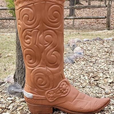 Cowboy Boot Sculptural Aluminum Planter