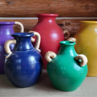 Colorful Philippines Clay Jugs