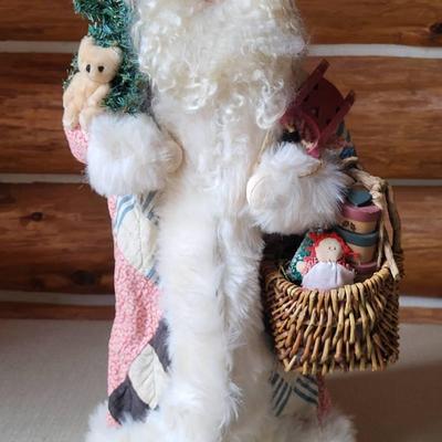 Signed Linda Randall Folk Art Santa