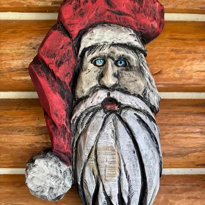Wooden Folk Art Santa 