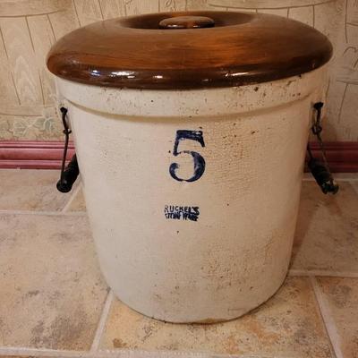 Ruckel's Stoneware Five Gallon Crock
