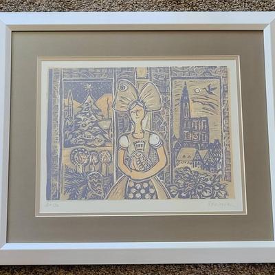 Original Robert Pfeiffer Linocut 