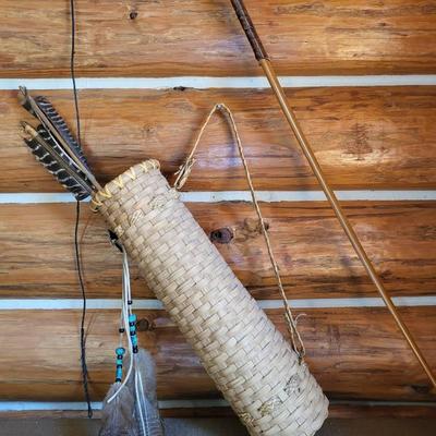 Stemmler Longbow, Navajo Arrows, and Quiver