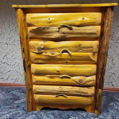 Log Chest of Drawers with Antler Handles