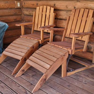 Adirondack Spring Rockers and Foot Stools 
