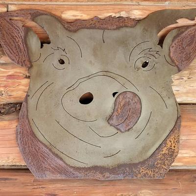 Metal Pig Wall Art