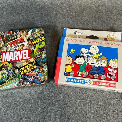 Marvel Comic Wallet & Peanuts Playing Cards