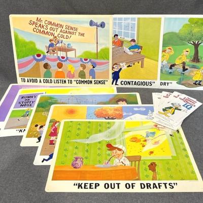 Vintage Walt Disney Defense Against The Common Cold Series Study Prints (Set Of 8) 