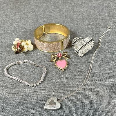 Costume Jewelry With Hearts And Sparkles