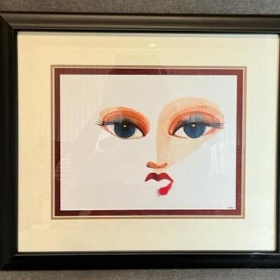 Reuben Toledo Print Of A Face With Blue Eyes