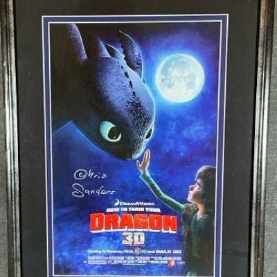 How To Train You Dragon 3D Autographed Movie Poster Framed