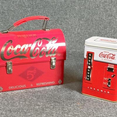 Vintage Coca-Cola Lunchbox And Small Canister