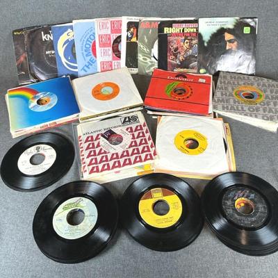 Collection Of 45 RPM Records By Artists Including The Kinks, The Knack, Rolling Stones And More 
