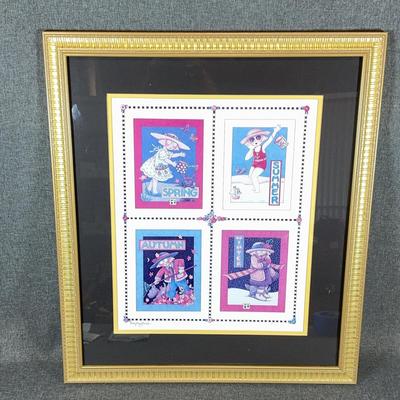 Mary Englebreit Framed And Signed Ann Estelle Seasons