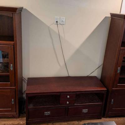 Wooden Entertainment Storage Set