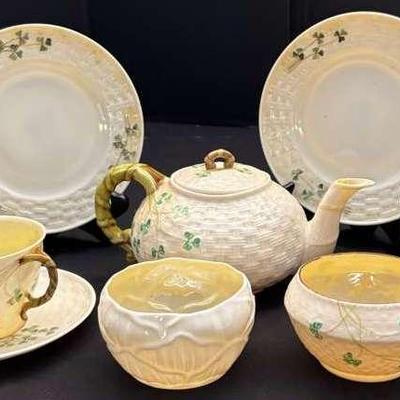 Belleek Shamrock Tea Set