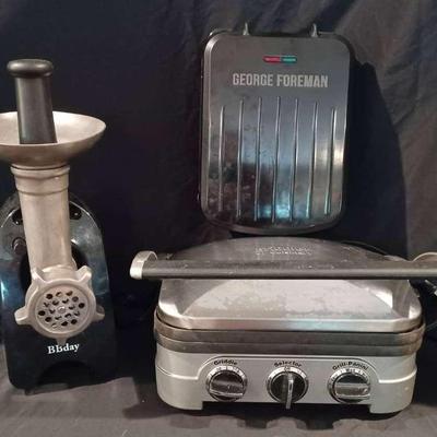Bbday Meat Grinder, Cuisinart & George Foreman Counter Top Grillers