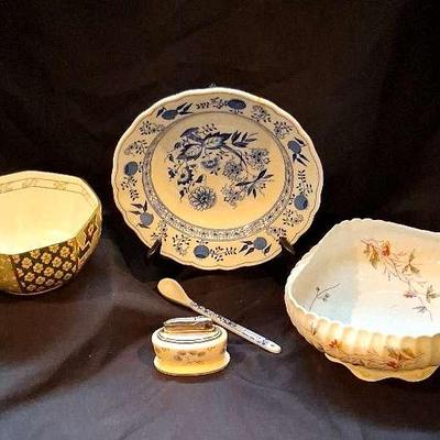 Vintage Minton Hand Painted "Applique" Bowl and More