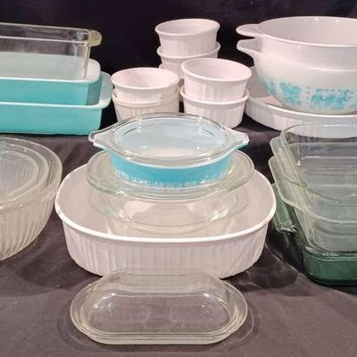 Teal & White Corning Ware & Pyrex Bakeware Sets