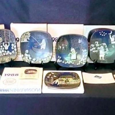 Set of Seven 1988 Arabia Kalevala Annual Plates & More