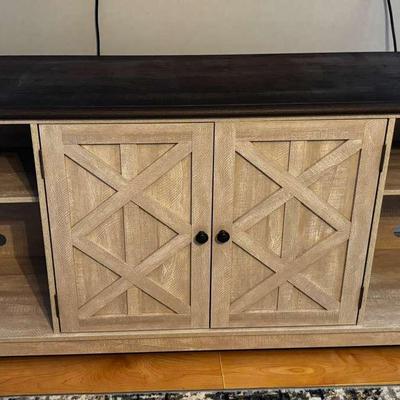 Rustic Style Console Table With Two Cabinets