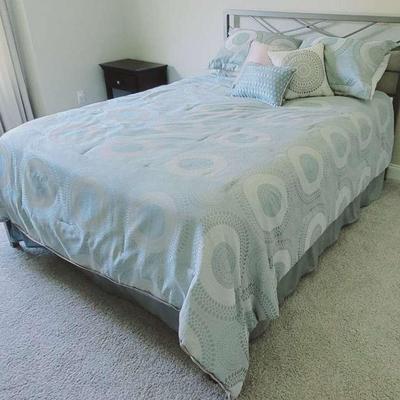 Restonic Full/Double Gray Metal Bed Frame And Mattress Set