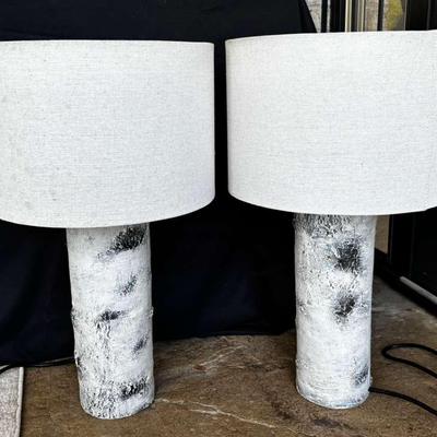 Pair of Birch Table Lamps