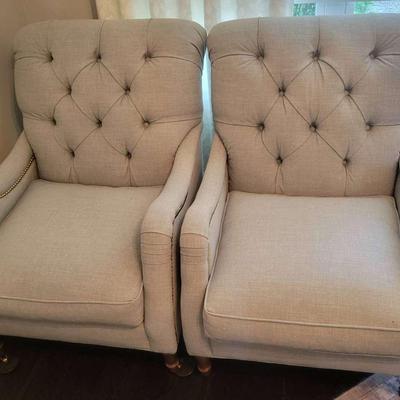 Two Robin Bruce Fabric Chairs