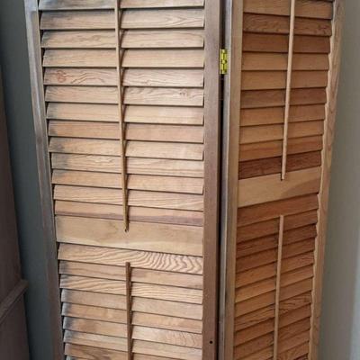 6 Ft Wooden Shutter Privacy Screen 