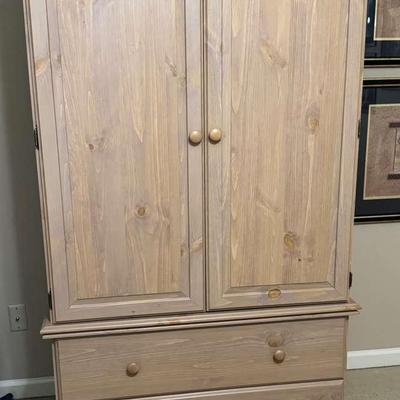 Light Tone Faux Wood Armoire By Sauder Woodworking 