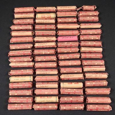 50 Cent Rolls of Wheat Pennies